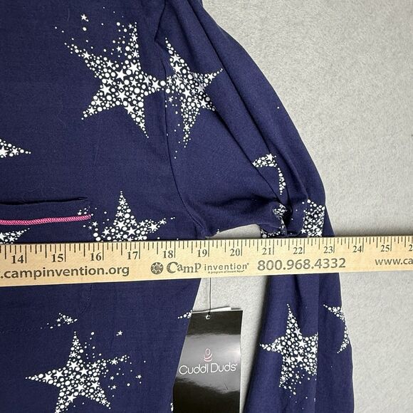 NWT Cuddl Duds Women's Ultra-Soft Printed Pink Collar Navy Stars Pajama Set Sz S - Picture 4 of 8
